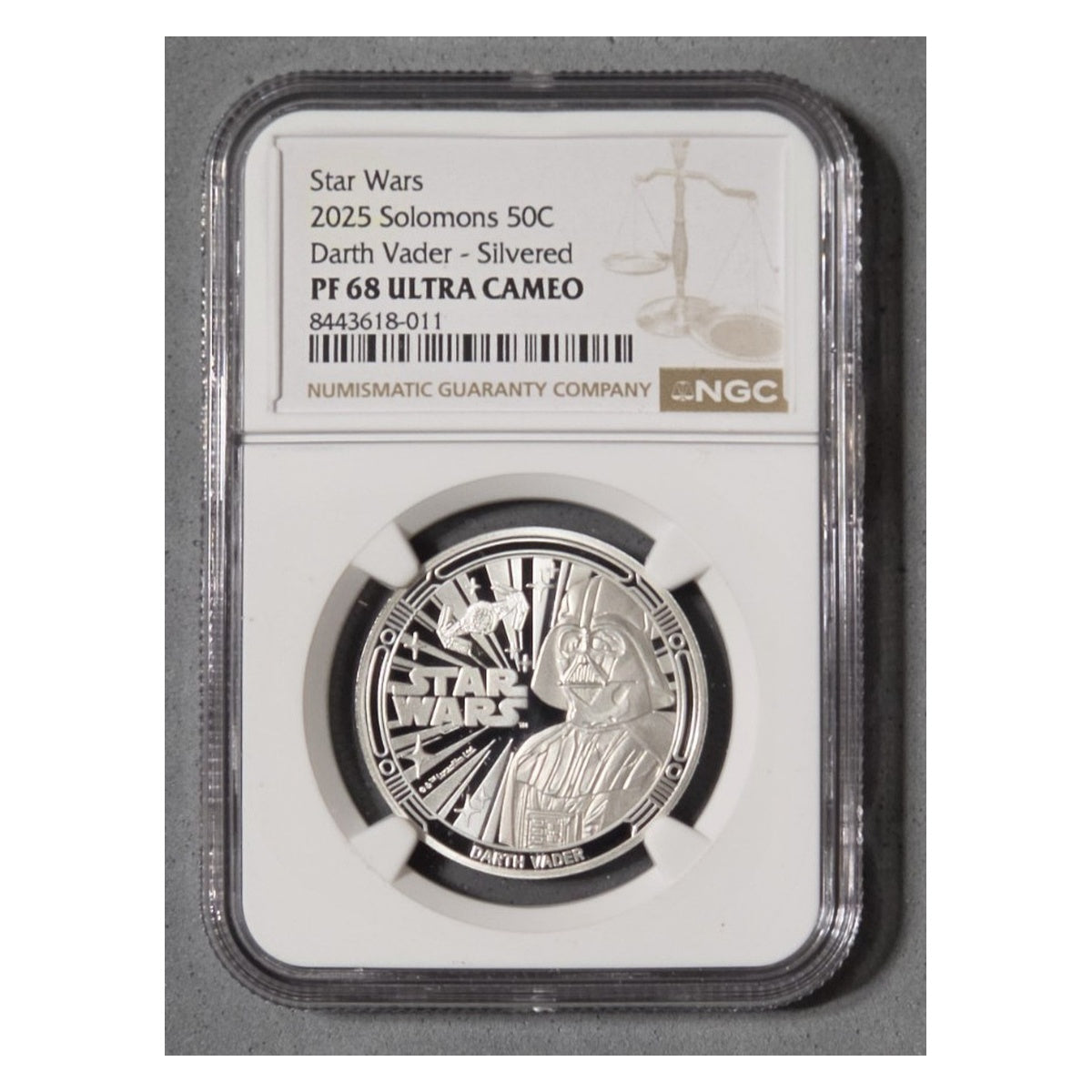 Solomon Islands Star Wars Darth Vader 1/2 Dollar Silvered Coin NGC PF68 Ultra Cameo