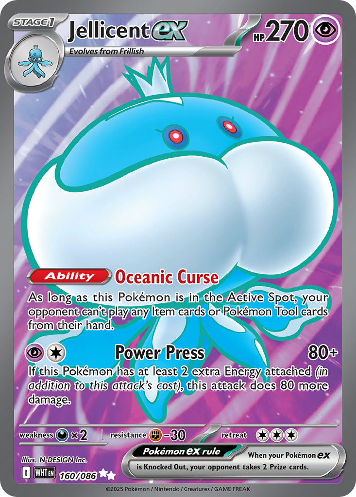 Pokémon Jellicent ex 160/086 White Flare PSA 10
