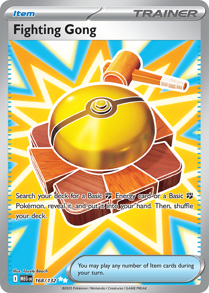 Pokémon 2025 Mega Evolution English Ultra Holo Fighting Gong #168 PSA 10