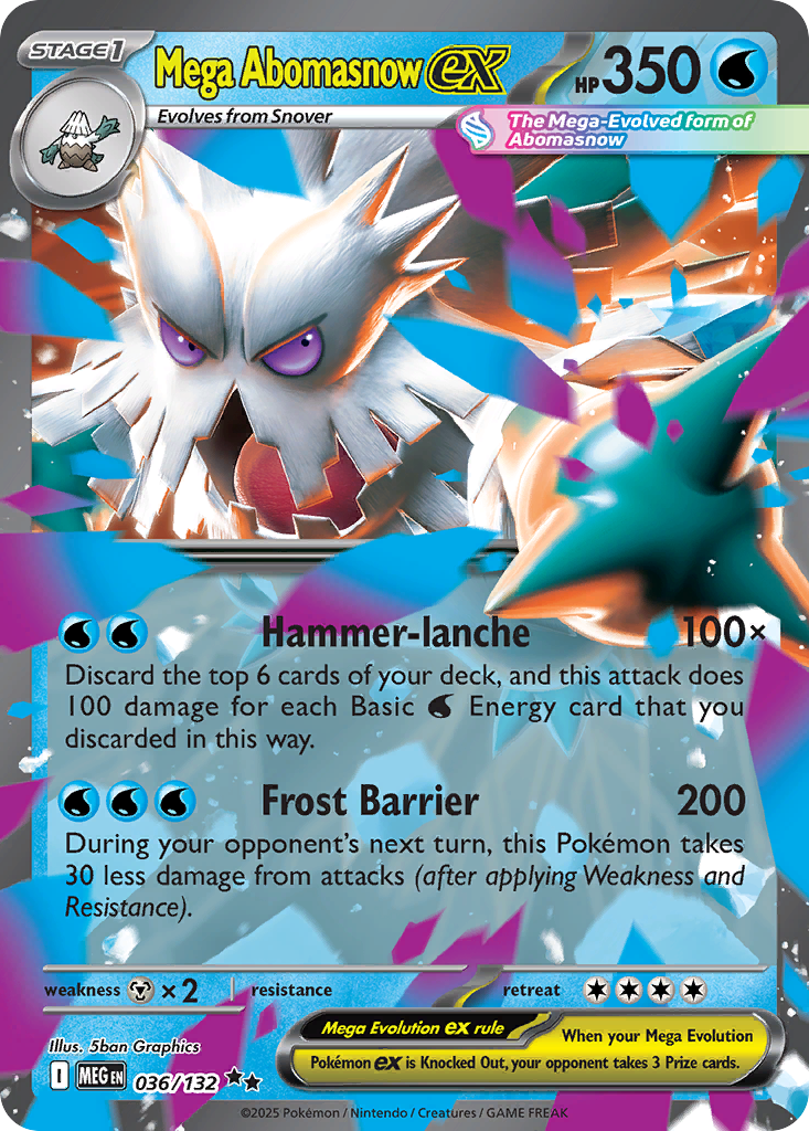 Pokémon 2025 Meg En-Mega Evolution #036 Mega Abomasnow ex PSA 10