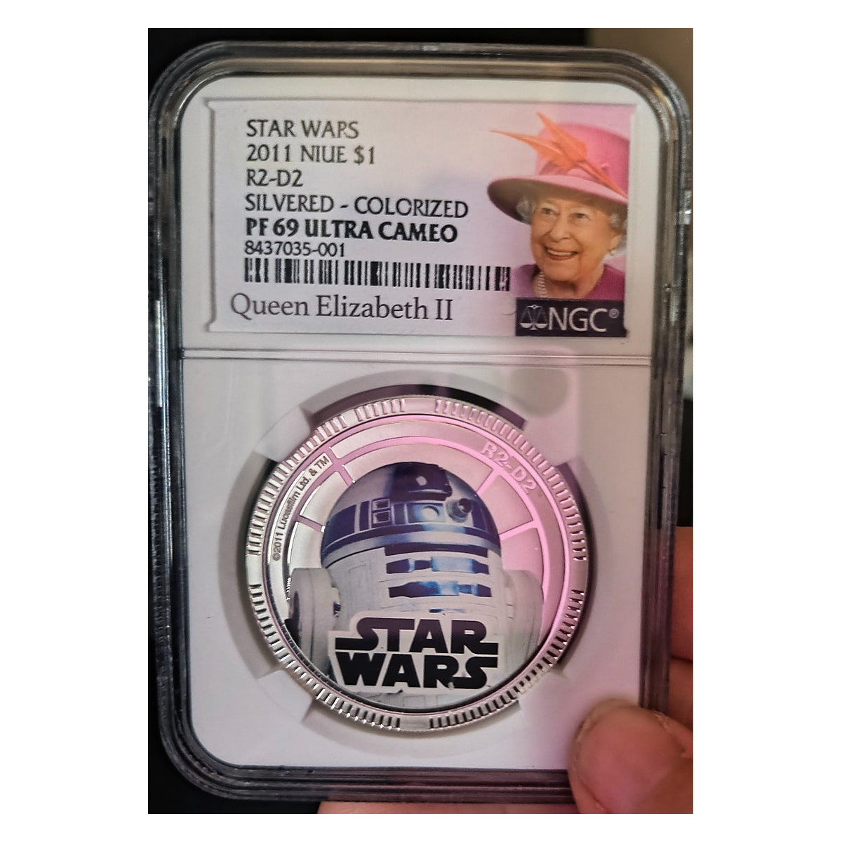 Niue Star Wars R2-D2 Colorized Silver Coin NGC PF69 Ultra Cameo