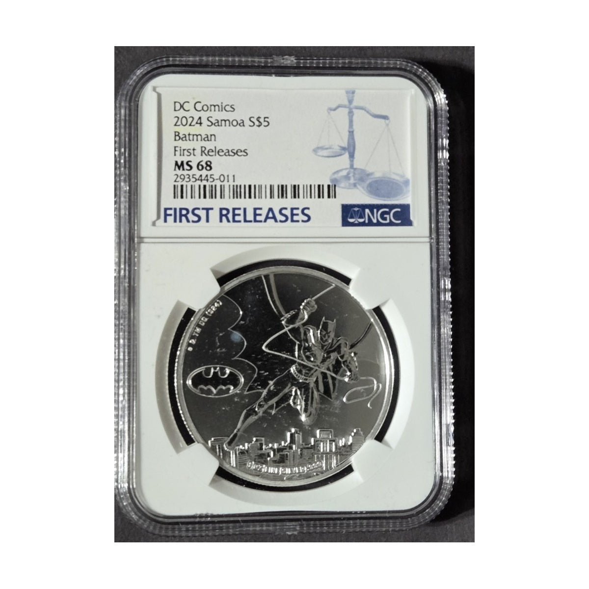 Samoa DC Comics Justice League Batman 1 oz Silver Coin NGC MS68 First Releases