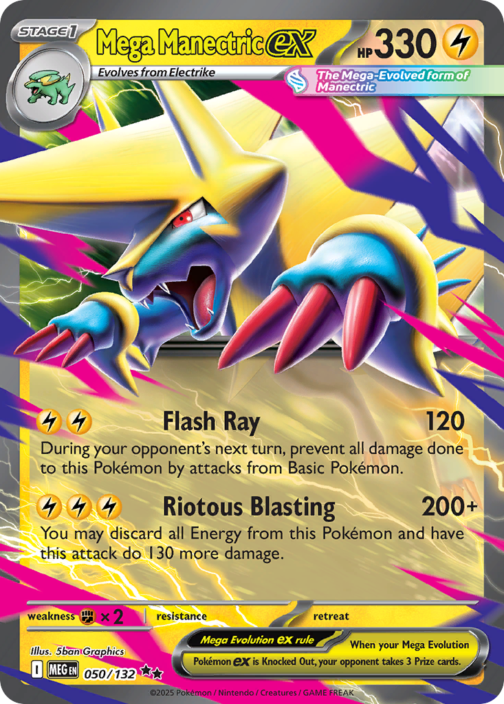 Pokémon 2025 Meg En-Mega Evolution #050 Mega Manectric ex PSA 9