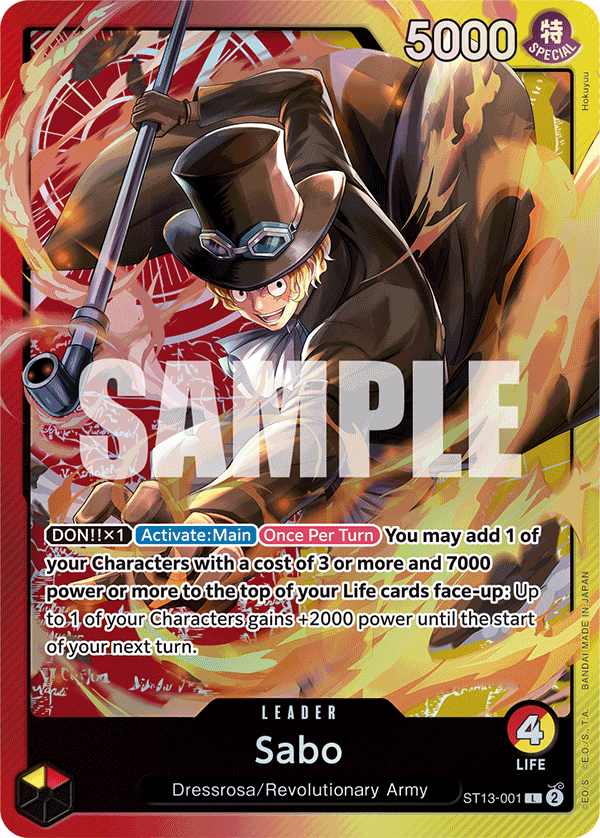 One Piece TCG Sabo ST13-001 Ultra Deck: The Three Brothers Leader PSA 10