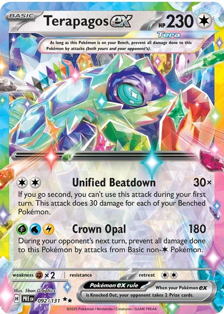 Pokémon Terapagos ex 2025 Prismatic Evolutions 092/131 PSA 10