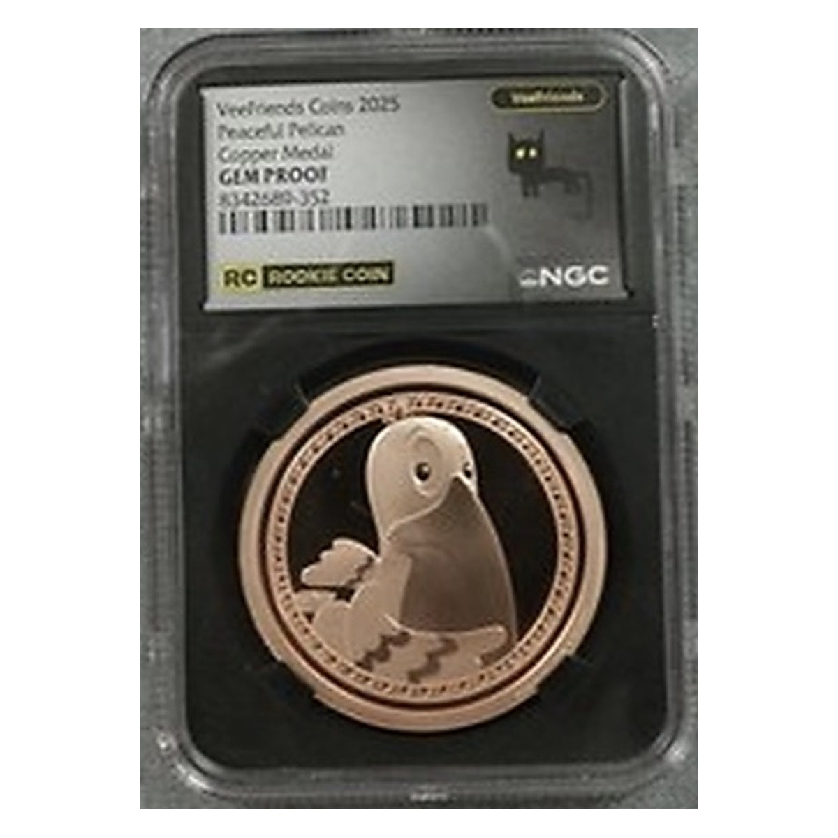 2025 VeeFriends Peaceful Pelican Copper Medal NGC GEM PROOF Rookie Coin