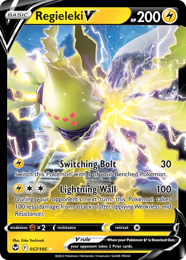 Pokémon 2022 Sword And Shield Silver Tempest Regieleki V #57 PSA 10