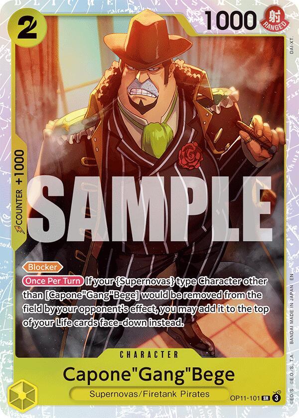 One Piece TCG Capone Gang Bege OP11-101 A Fist Of Divine Speed Foil English PSA 10