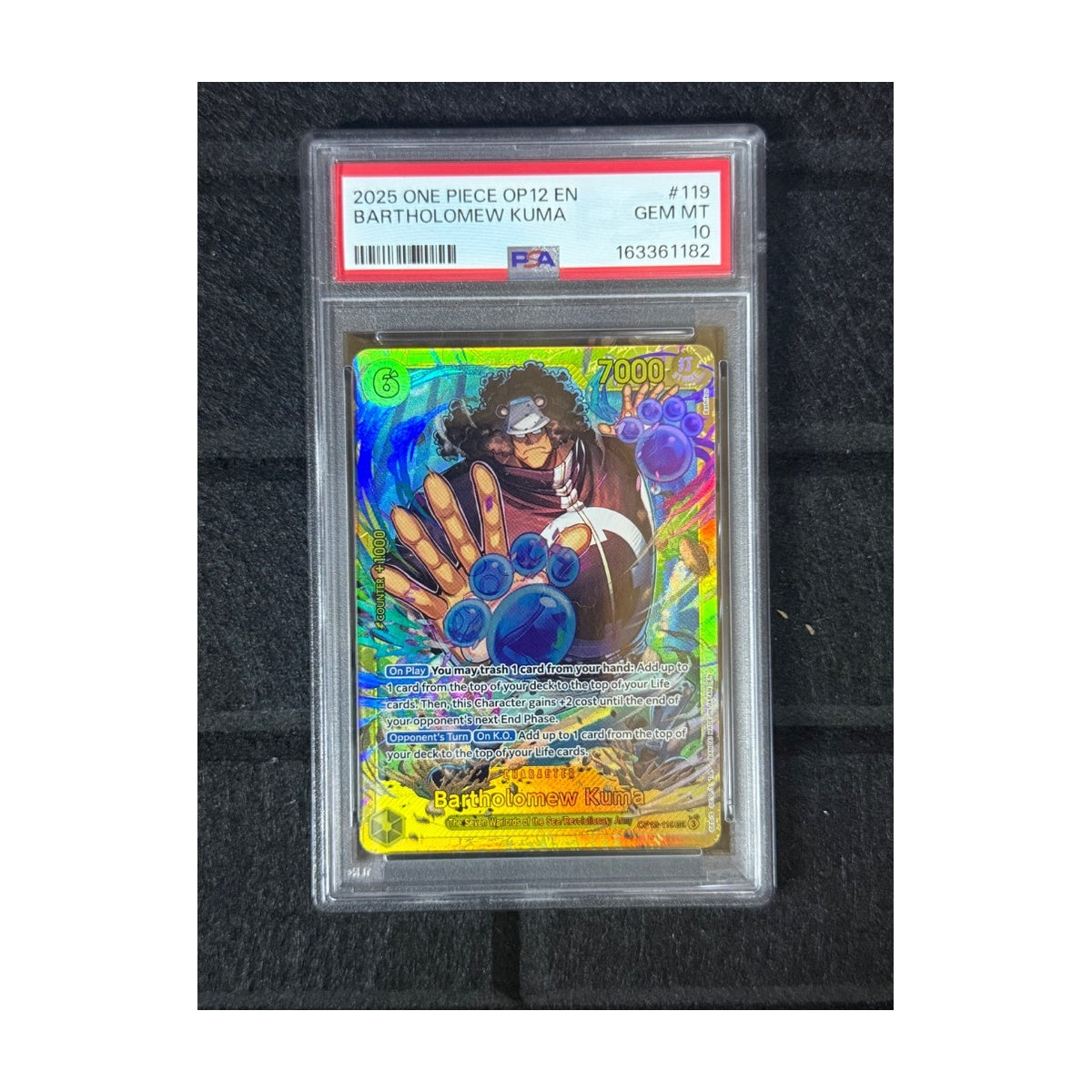 One Piece Bartholomew Kuma OP12-119 Legacy of the Master PSA 10