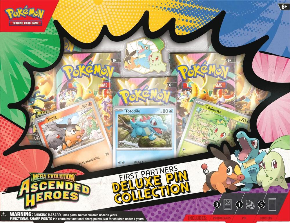 Pokémon TCG Mega Evolution Ascended Heroes First Partners Deluxe Pin Collection