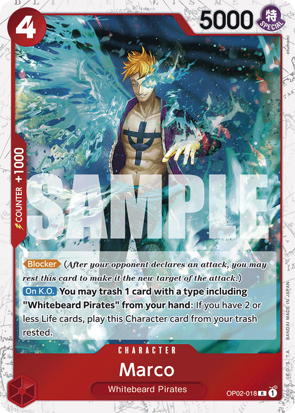 Bandai Marco OP02-018 Prb01 Alternate Art PSA 10