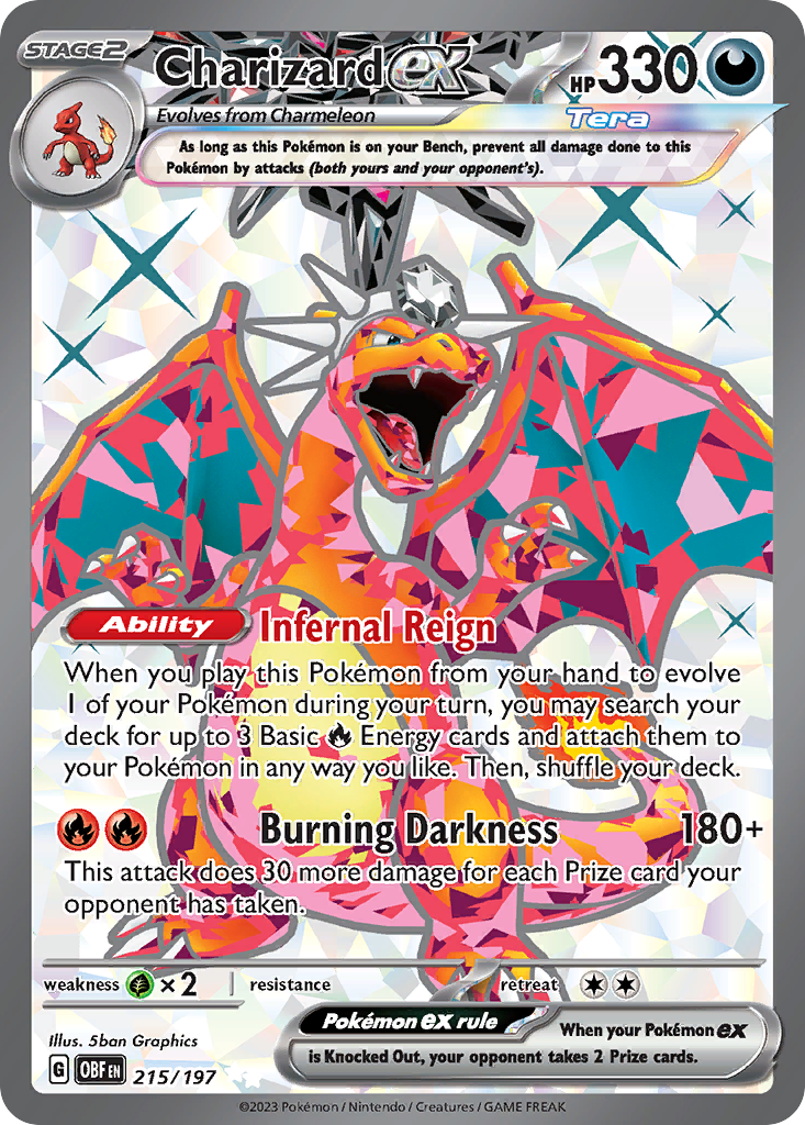 Pokémon 2023 Scarlet And Violet Obsidian Flames Ultra Charizard ex #215 PSA 10