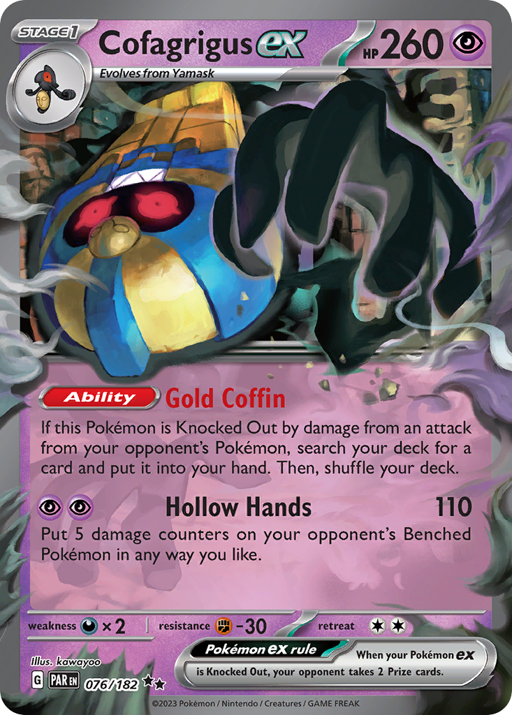 Pokémon Cofagrigus ex #76 Paradox Rift Double PSA 10