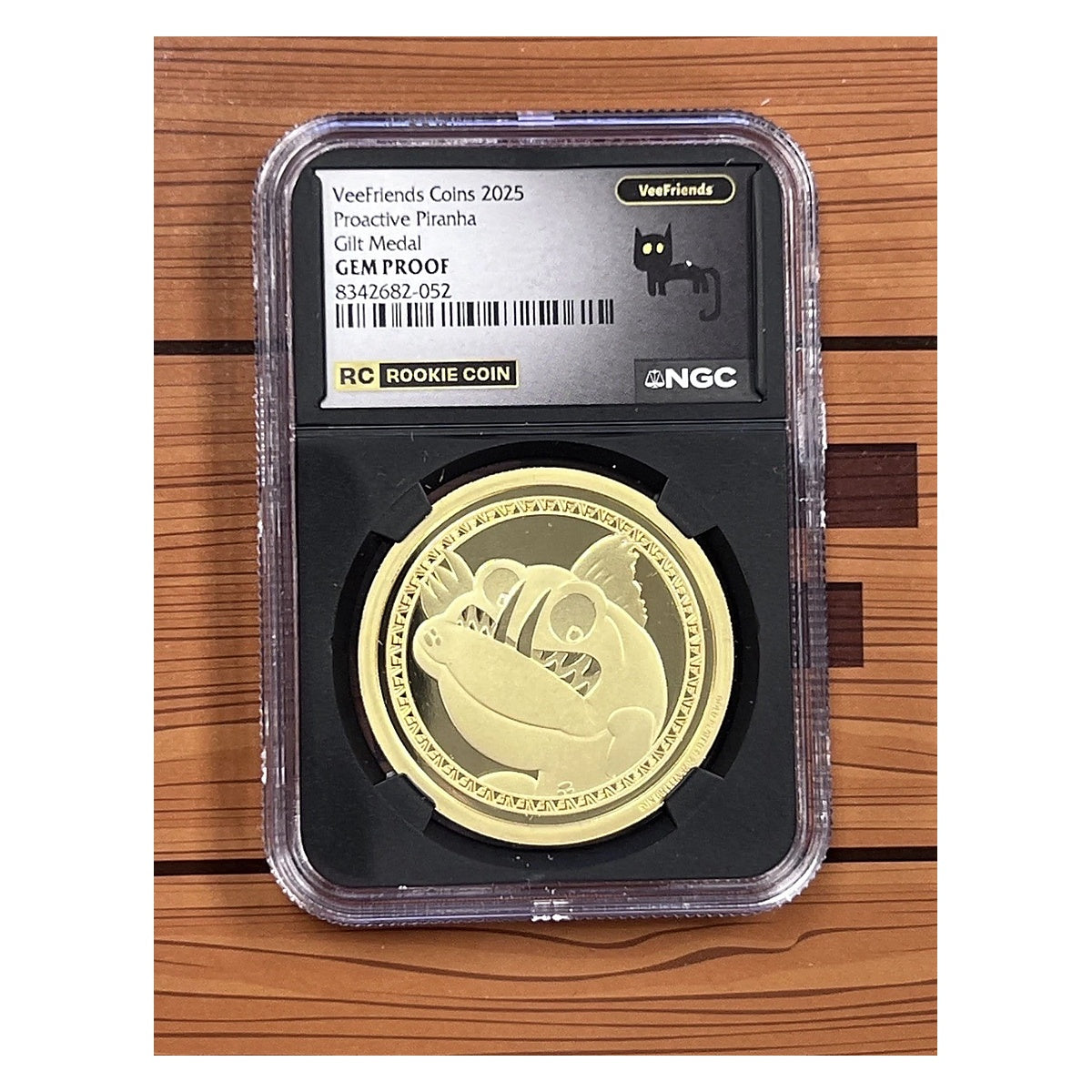 VeeFriends Proactive Piranha Gold-Plated Gilt Coin NGC GEM PROOF