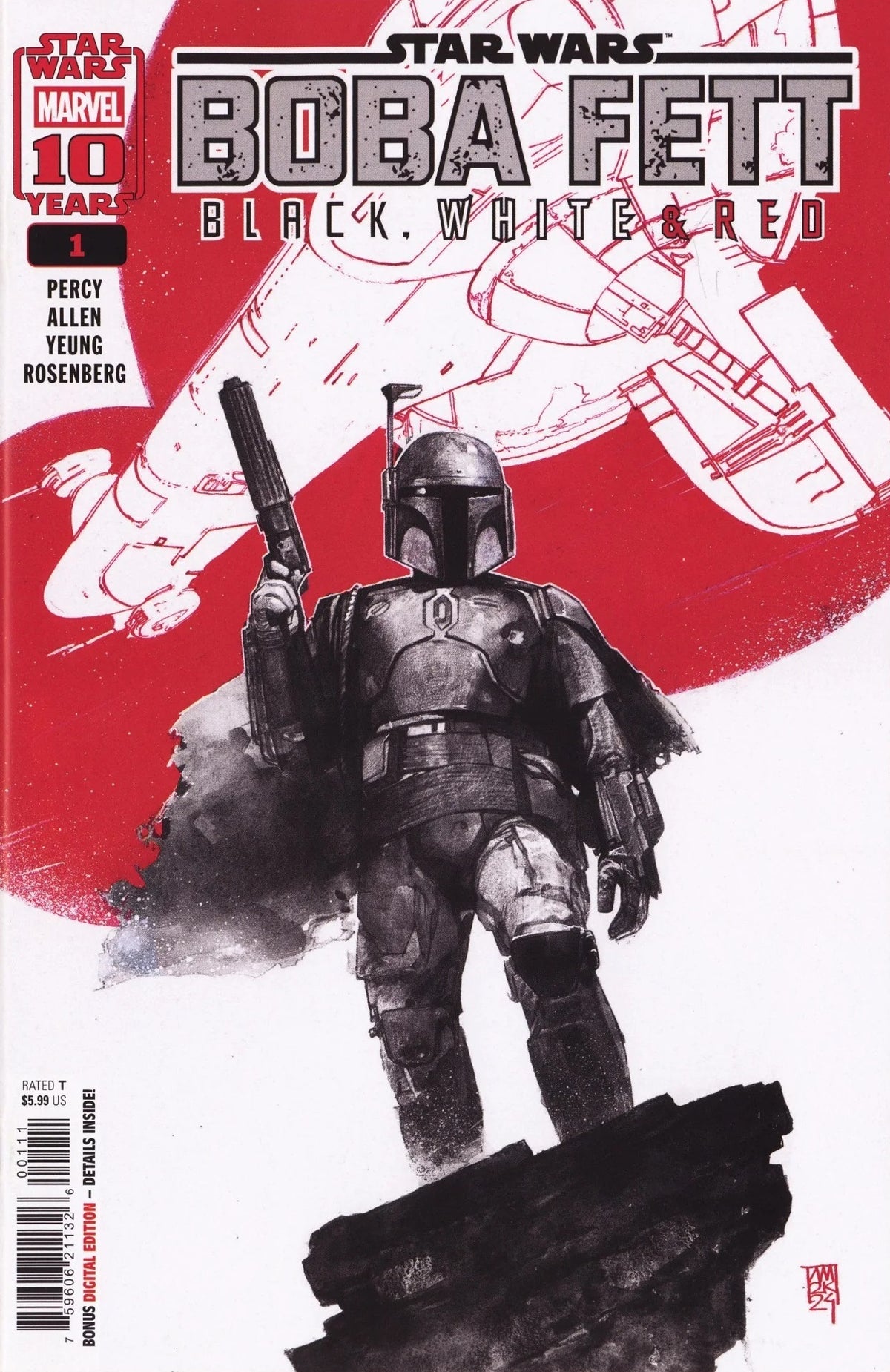 Marvel Comics Star Wars: Boba Fett — Black, White & Red #1 (Casanovas Cover) CGC 9.8