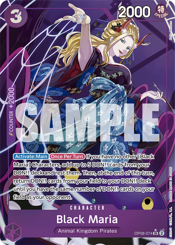 One Piece TCG Black Maria OP08-074 Two Legends Alt Art SR PSA 10