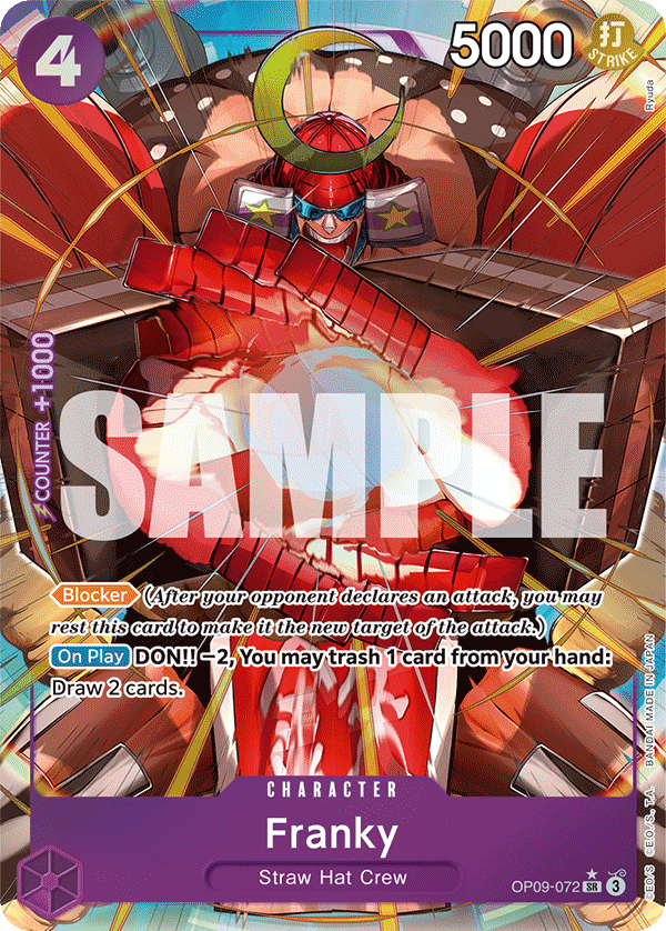 One Piece TCG Franky Alternate Art OP09-072 PSA 10