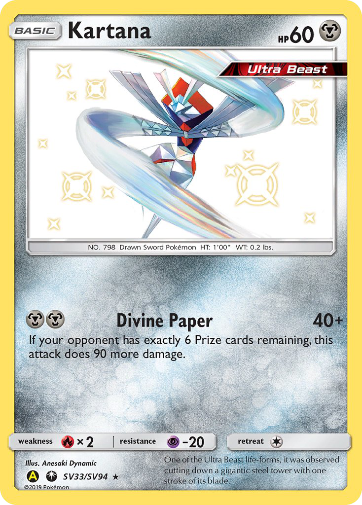 Pokémon Kartana SV33 Hidden Fates Shiny PSA 10
