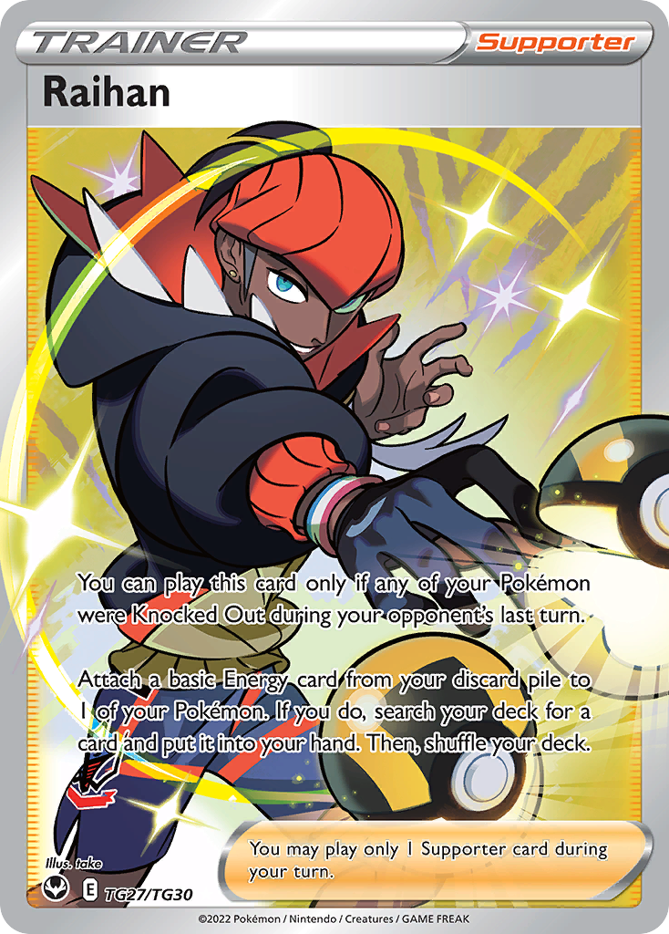 Pokémon Raihan TG27 Silver Tempest Full Art PSA 10