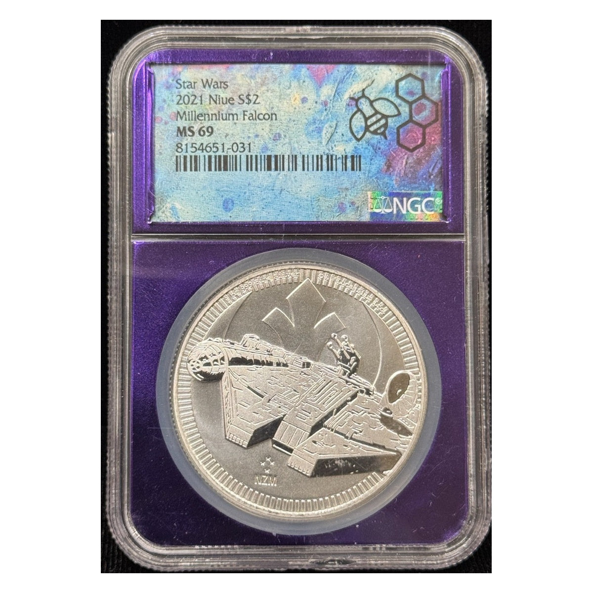 Niue Star Wars Millennium Falcon $2 1 oz .999 Silver Coin NGC MS69