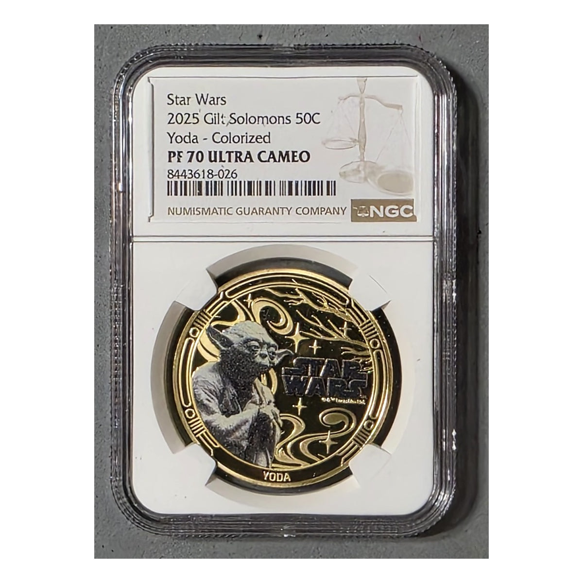 2025 SOLOMON ½$1 - STAR WARS - YODA - NGC PF70 UC COLORED 24K GOLD not niue COIN