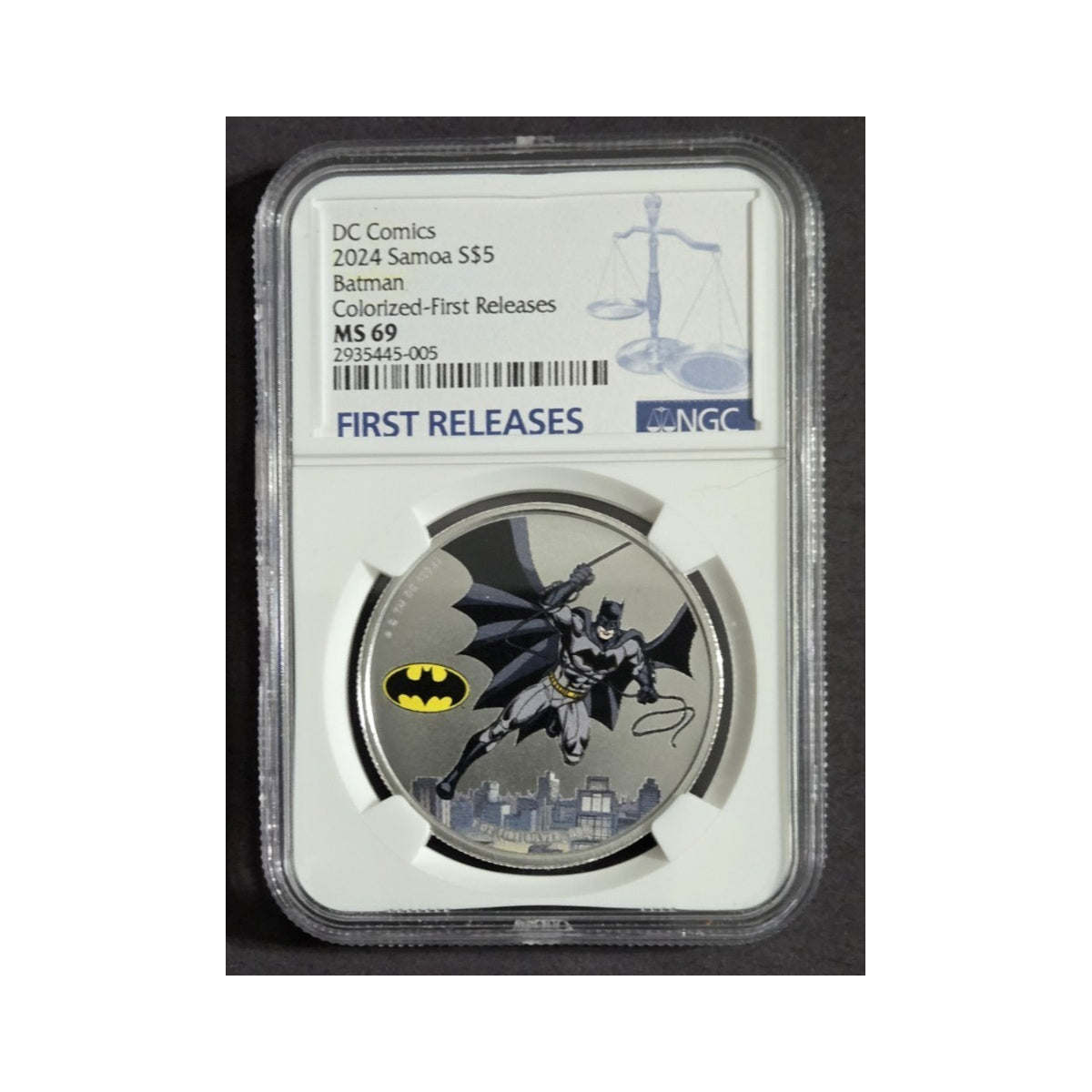 Samoa DC Comics Justice League Batman Colorized Silver Coin NGC MS69 First Releases