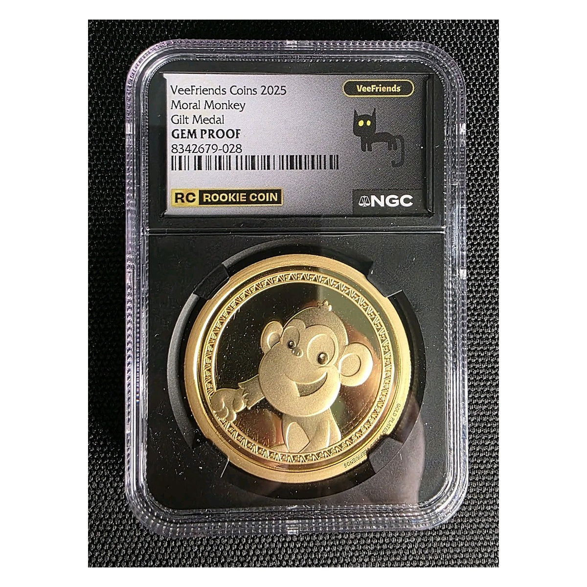 VeeFriends Treasure Chest Moral Monkey Gold-Plated Gilt Coin /200 NGC GEM PROOF