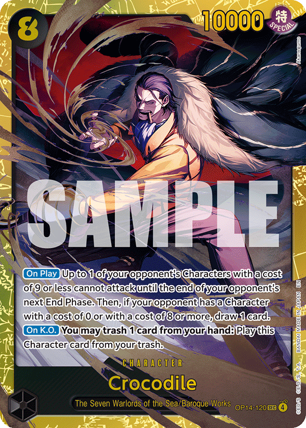 Bandai One Piece Card Game: Crocodile OP14-120 Sec English PSA 10