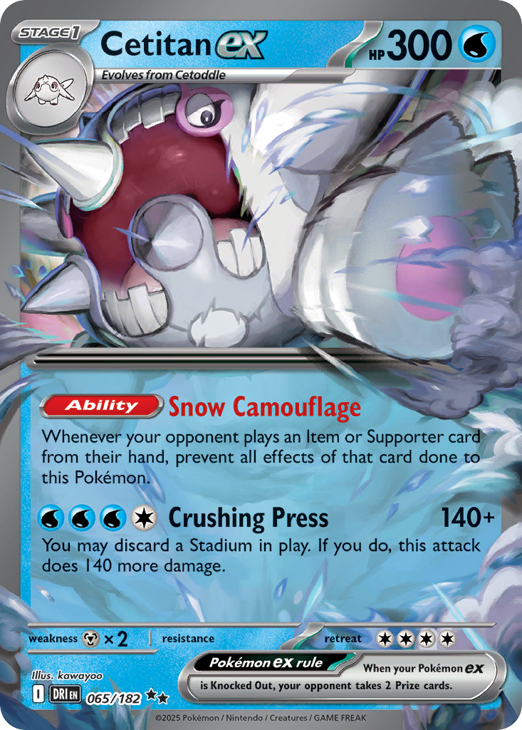 Pokémon Cetitan ex 2025 Pokémon SV Destined Rivals - Dri EN #065/182 PSA 10