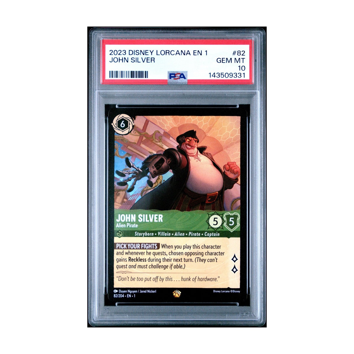 Disney Lorcana John Silver - Alien Pirate 82/204 The First Chapter PSA 10