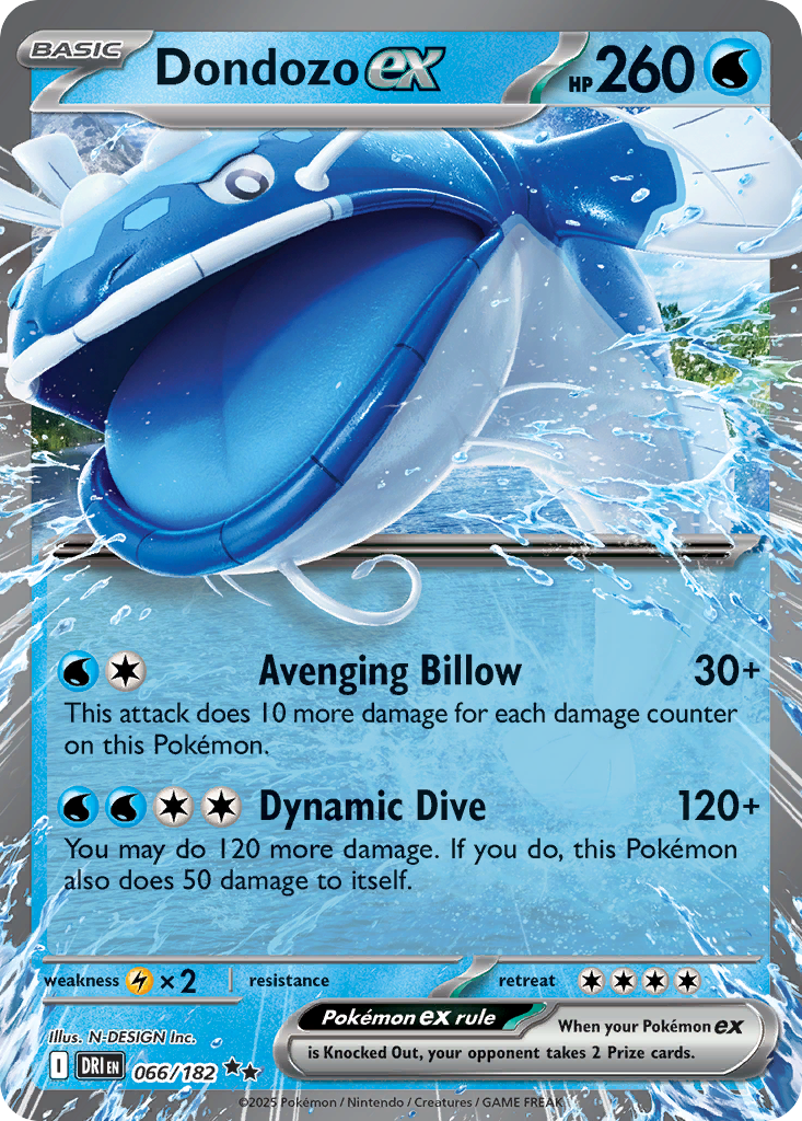 Pokémon 2025 Pokémon Destined Rivals DONDOZO ex #066 PSA 10