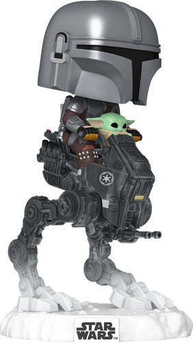 Funko Pop! Rides Deluxe Star Wars: The Mandalorian With Grogu In Imperial Remnant At-Rt