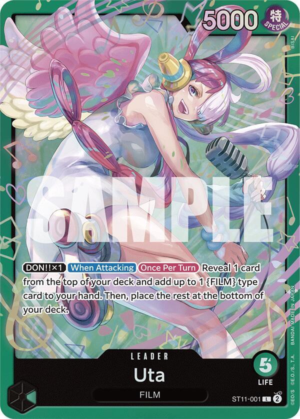 One Piece TCG Uta ST11-001 Leader — Green (ST16) PSA 10